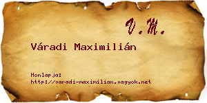 Váradi Maximilián névjegykártya